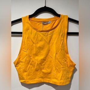 Zara Mustard Yellow Crop Top Size S